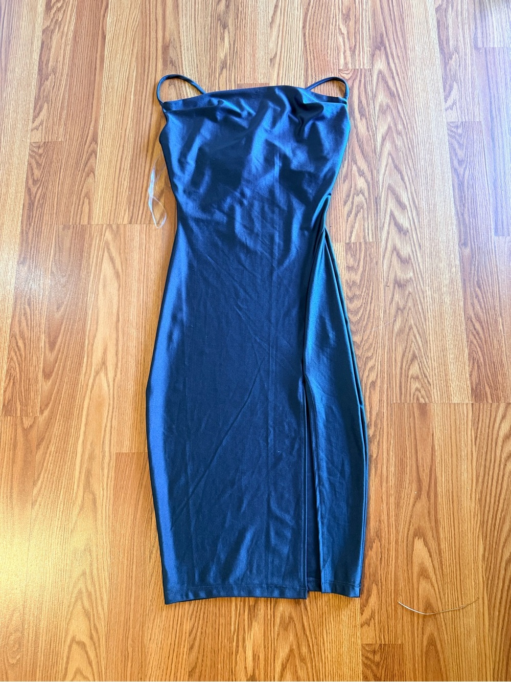 Windsor Black Midi Slip Dress with Side Slit